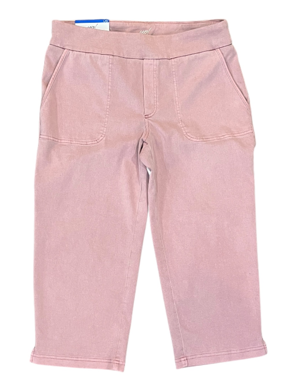 NWT Up! Pull On Stretch Capri Pants Pink Size Large